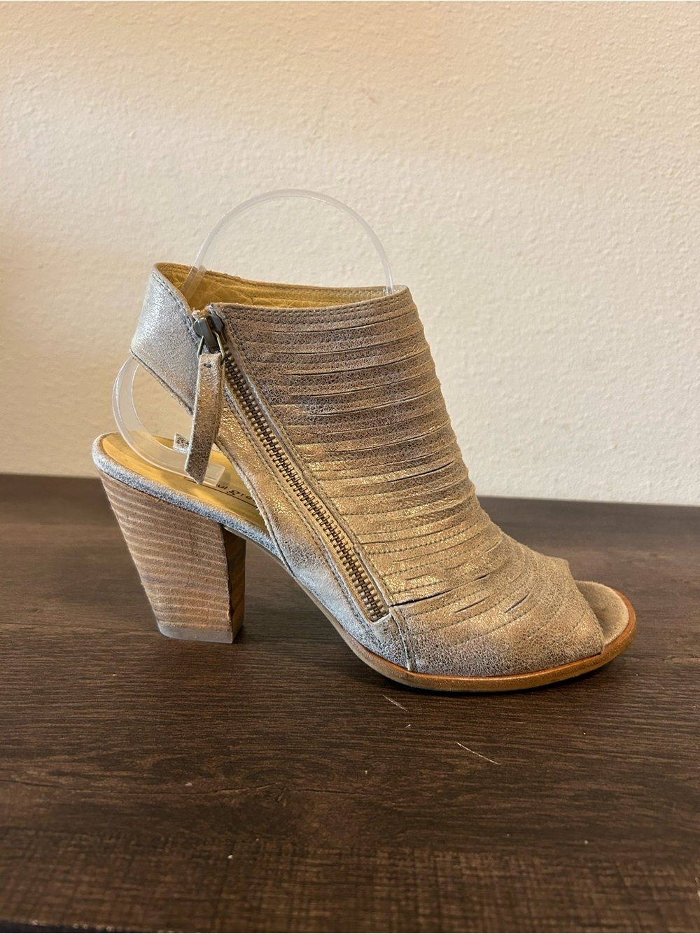 Paul Green Metallic Peep Toe Heels